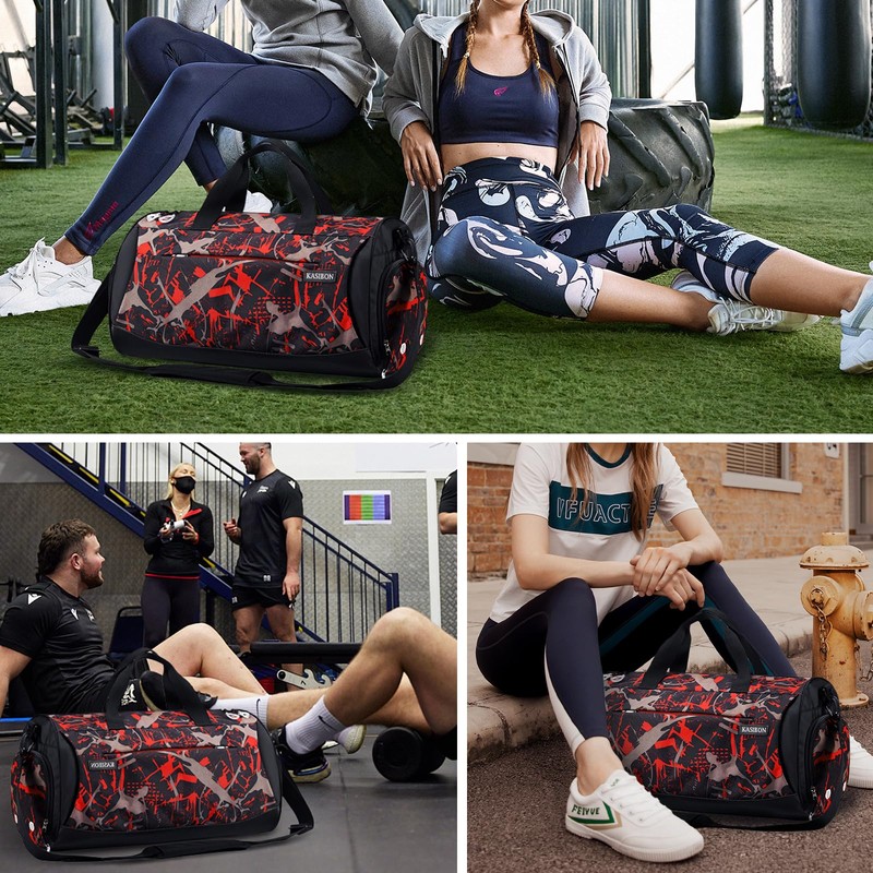 Sports Gym Bag with Shoes Compartment and Wet Pocket, Travel