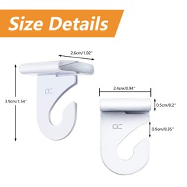 Morobor Aluminum Ceiling Hooks, 15PCS Drop-Ceiling Ceiling Hanger Track Clip Suspended Ceiling Hooks Metal T-Bar Hooks for Hanging Plants & Decorations, White