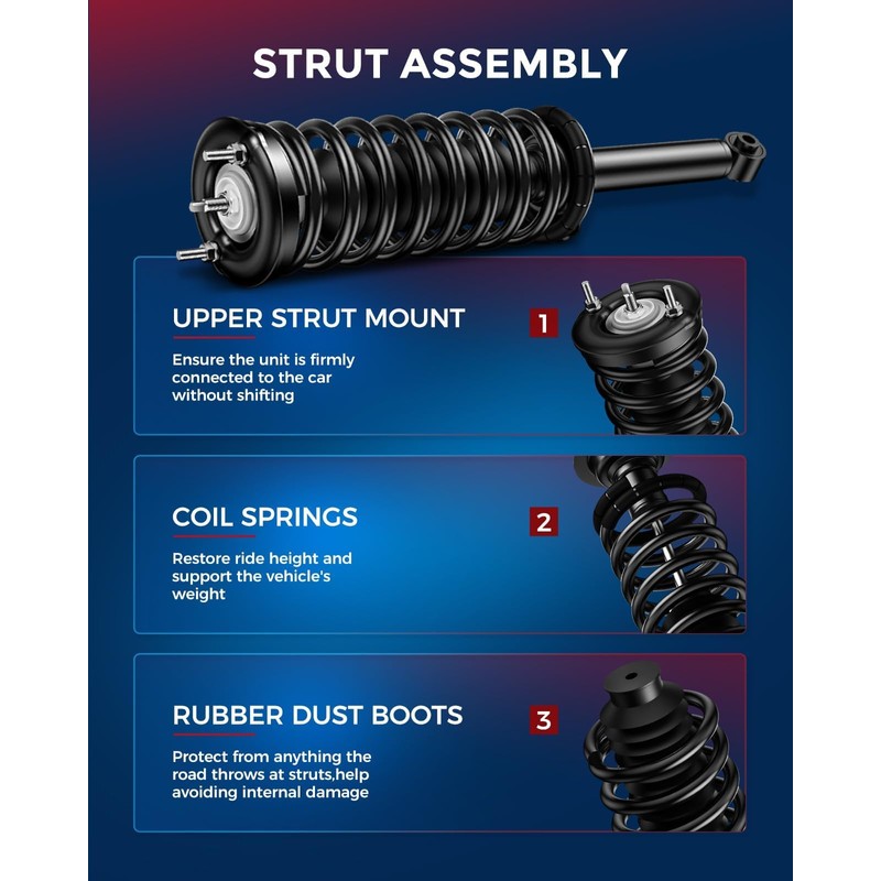 KAX Struts Assembly Kit Fit for Grand Cherokee Commander 2006