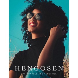 HENGOSEN Polarised Round Sunglasses Mens: Retro Circle Sunglasses for Men Women Metal Sun Glasses Hippie Travelling Driving