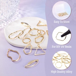 Spritewelry Hollow Frame Pendants Alloy Open Back Jewelry Molds for Pressed Flowers Crafts Necklace Earrings Metal