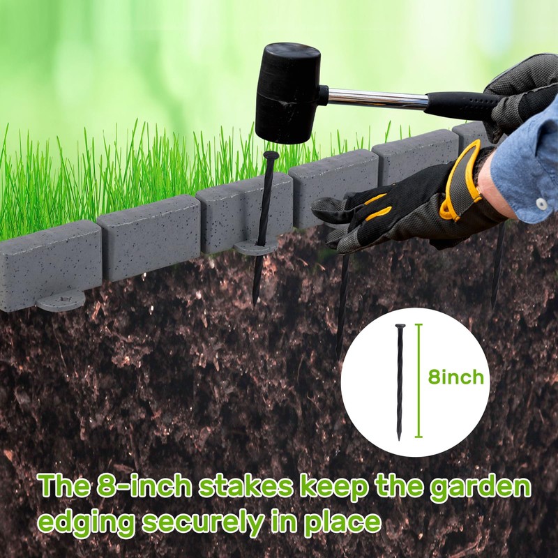 AGTEK Garden Edging 16FT Landscape Edging Kit 2.75 Inch Height