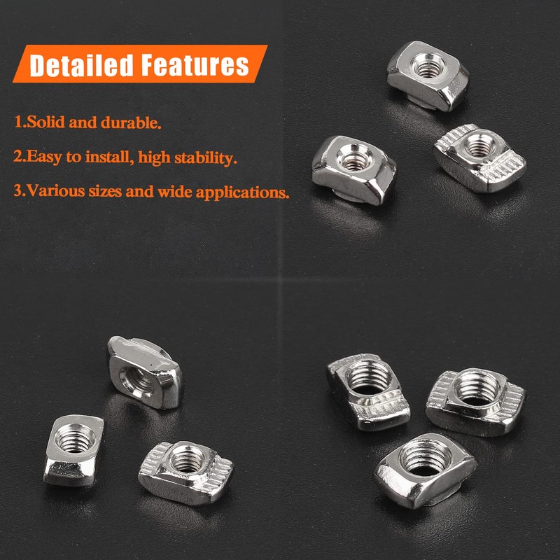 HELIFOUNER 200 Pieces 2020 Series M5 T Nuts, M5 T