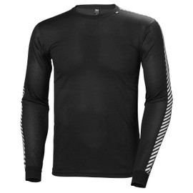 Helly Hansen Men's LIFA Stripe Performance Long Sleeve Crewneck Thermal Baselayer Top, 998 Black, XX-Large
