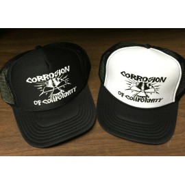 Otto Corrosion of Conformity Hat splatter rock metal down kbd punk blind eye for eye  - black and white