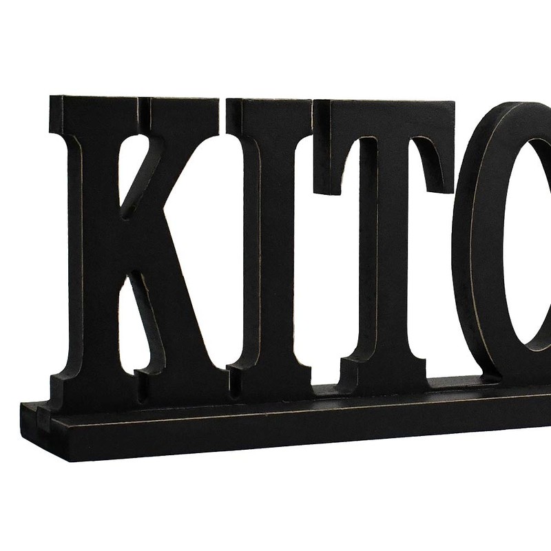 Kitchen Sign for Home Decor, Wooden Kitchen Block Letters Rustic