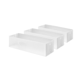 Compactor Optimo RAN6321 Set of 3 Organisers, Medium, 30 x 10.5 x 8 cm, Plastic, White Translucent