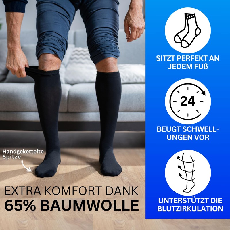 MEDOLY Support Stockings (2 Pairs) with Compression, Travel Socks with