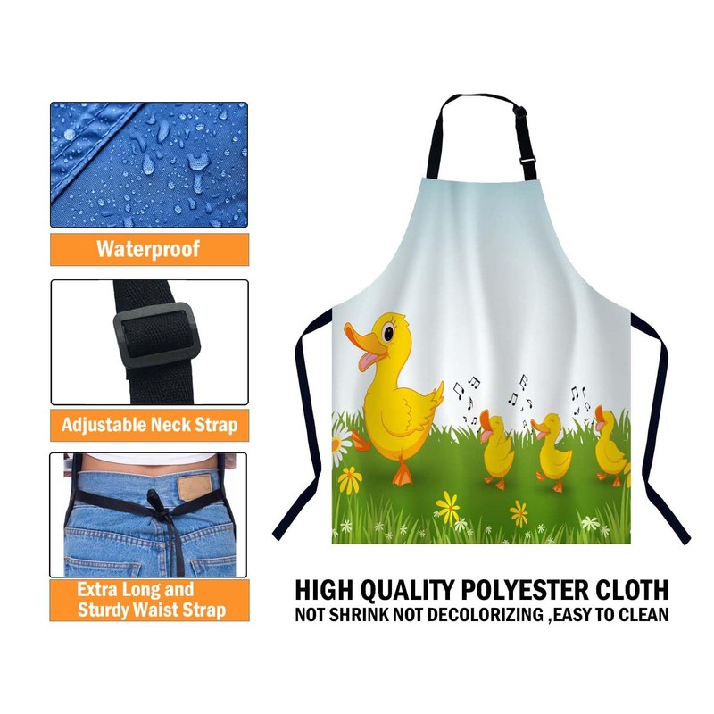 BGBDEIA Happy Duck Apron Adjustable Neck Bib Apron for Men