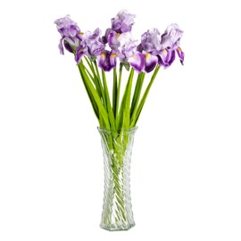 ACALEPH Iris Artificial Flowers 6Pack 23.6 inch, Long Stem Real Touch Fake Flowers Bouquets,Handmade Iris Faux Flowers for Wedding, Home Decor, Office Arrangements (Purple)