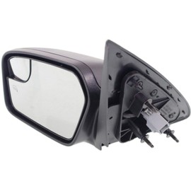 BURANIFUSION 1pc Left Driver Side Textured Power Heated Operate Exterior Door Rear View Mirror with Puddle Lamp for Ford for Fusion S/SE/SEL/Sport 11-12 Without Auto-Dimming Non-Fold WEF0219
