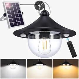 AEQ Solar Shed Light Outdoor Indoor 3000LM Solar Lights Daytime Available with Remote Control,Double Motion Sensor & 5 Lighting Modes, Solar Indoor Lights for Gazebo,Shed,Garage,Barn