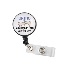 Ortho Badge Reel Orthopedic Nurse Gift Ortho Medical Assistant Badge Holder for Orthopedist Nursing Student Doctor (Ortho BR3)