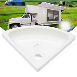 Wall Mount Corner Bathroom Sink, Boat Caravan RV Camper Corner Sink, Single Bowl Sink for RV Kitchen Bathroom
