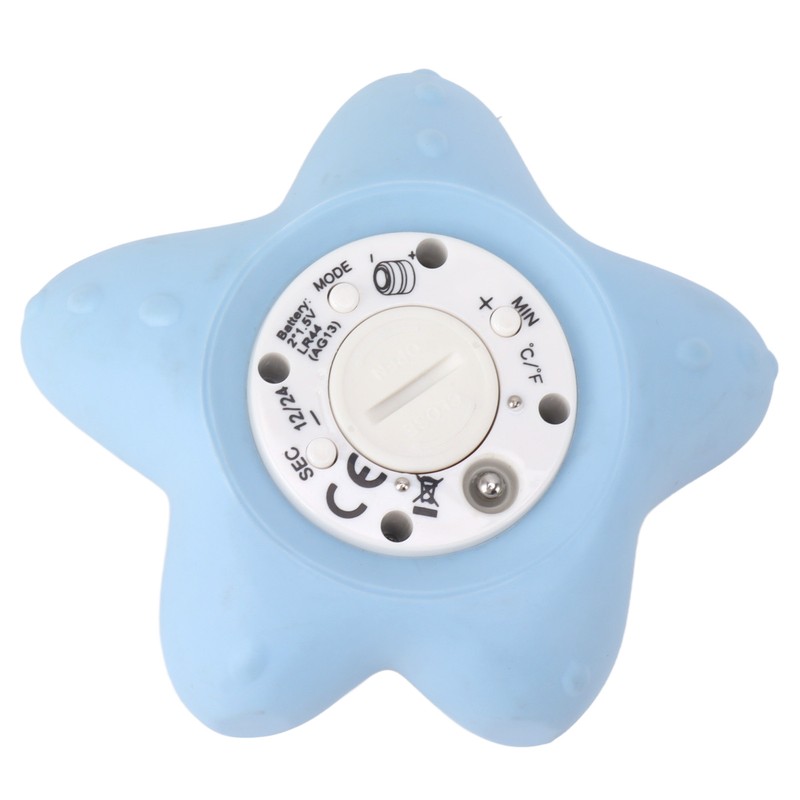 Baby Water Thermometer Starfish Clock Timing 3 Color Light Floating
