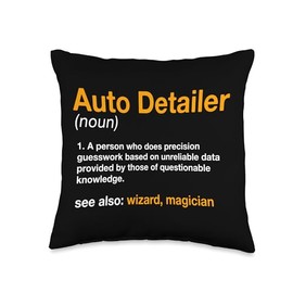 Auto Detailing Car Detailer Apparel Auto Noun Car Specialist Automotive Detailer Throw Pillow, 16x16, Multicolor