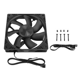 PC Case Fan 120mm PWM Intelligent Control MFDB Bearing Case Cooling Fan with 4 Pin Extension Cable 12V Black