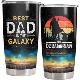 Christmas Gifts for Dad, Dadalorian Tumbler with Lid 20 oz Stainless Steel, Dadalorian Cup, Star Movie Gifts for Men, Dad Birthday Gifts