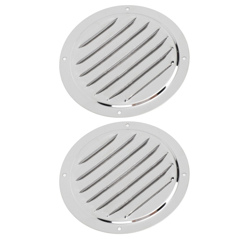 2PCS Round Louvered Air Vent Stainless Steel Marine Grade Rainproof