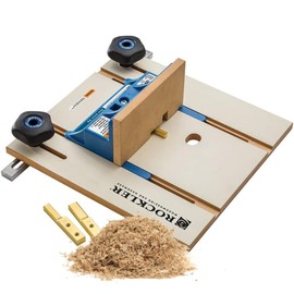 Router Table Box Joint Jig - Finger Joint Indexing Keys w/Three Finger Widths ¼”, ⅜” & ½” - Stable MDF Router Fence w/Low-Friction Melamine Coating - Knobs to Lock Platform w/ ¾” Miter Slot