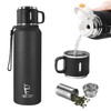Icesip Stainless Steel Insulated Bottle, 27oz with cup Vacuum Insulated