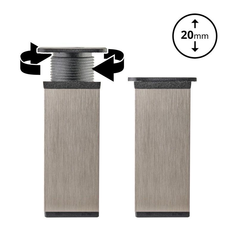 Furniture Feet, Metal Table Legs, Height Adjustable, Sofa Feet, Aluminium