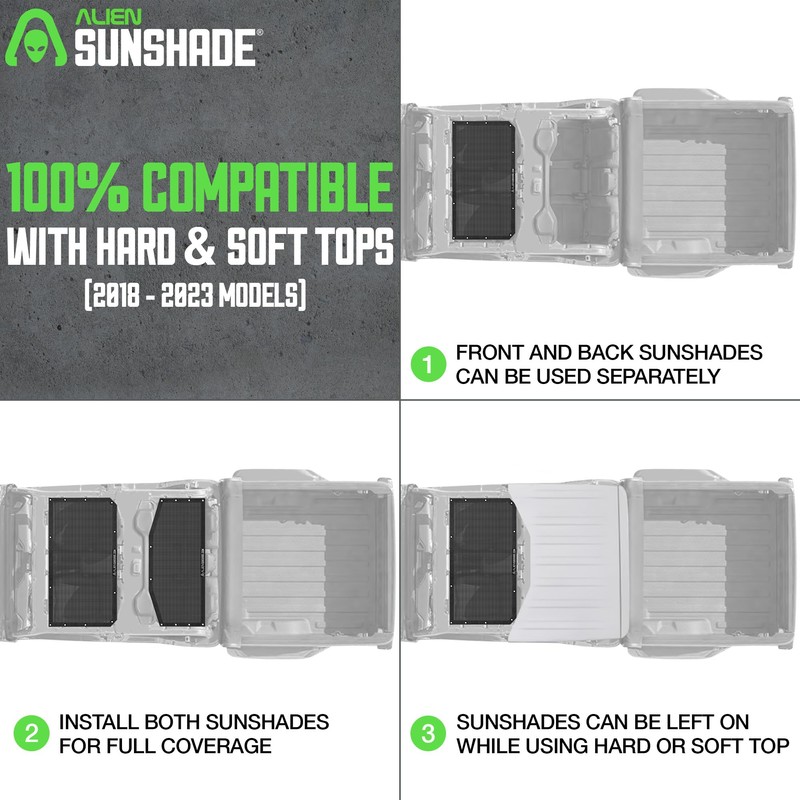 Alien Sunshade Jeep Gladiator Sun Shade Black (2018-2023) Jeep Gladiator