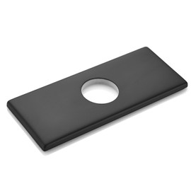gotonovo 6 inch Rectangle Deck Mount Faucet Plate,Faucet Hole Cover Escutcheon Plate for Kitchen or Bathroom Sink 1 Hole or 3 Hole 4 Inch Centerset Matte Black