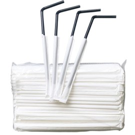 Black Plastic Straws Individually Wrapped,Flexible drinking straws, Bendy Extended Straws - 13 X 0.23 Inch, Perfect for Parties,Picnics & Everyday Use (500 Pack)