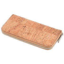 Simaru Women's Vegan Cork Purse with RFID Protection, Large Purse for 10+ Cards, Notes & Coins, Elegant & Durable, Beige