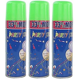 VIP Home Essentials Party Streamer Spray in a Can (3 Pack, Green)
