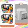 4 Pack Toy Storage Bags,Reusable Clear PVC Game Storage with