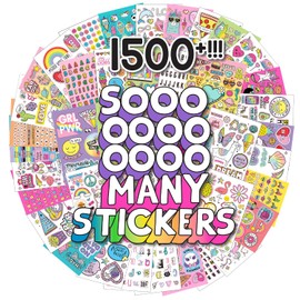 1500+ Stickers, Kawaii Y2K Sticker Book with Positivity Quotes, Sweet Treats, Unicorns, Fun Craft Stickers, Cute Gifts for Girls Kids Teens Adults