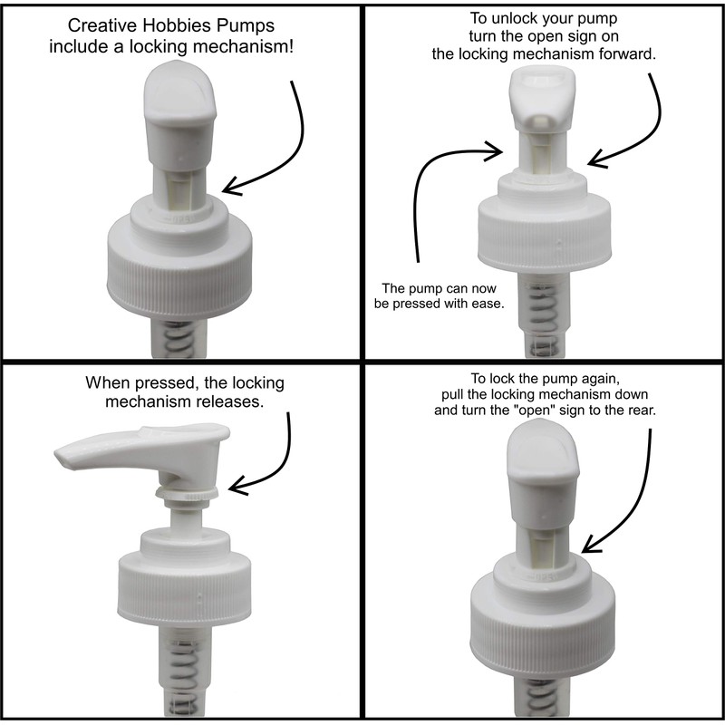 Creative Hobbies White Dispenser Pumps for Soap and Lotion, 28/400,