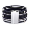 Emibele Layered Leather Bracelet, Bohemian Style Multilayer Bracelet with Cubic