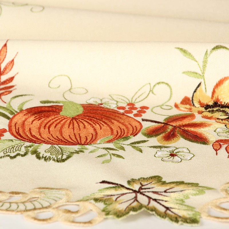 Quinnyshop Pumpkin and Sunflower Embroidery Table Runner 45 x 110