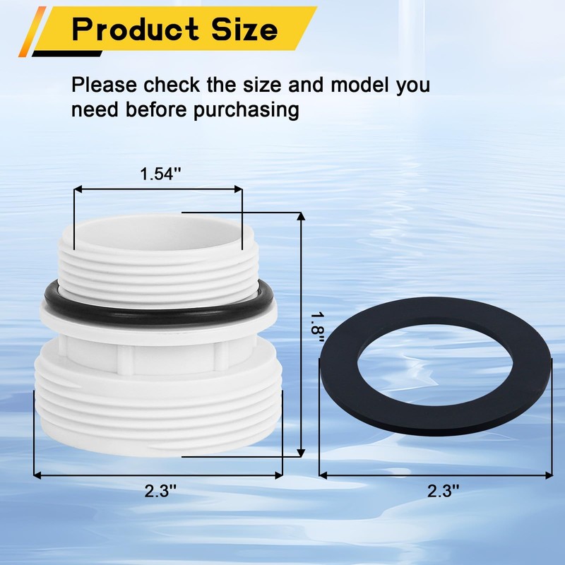 4560 pool Hose Adapters Kit 1 1/2 pvc fittings Compatible