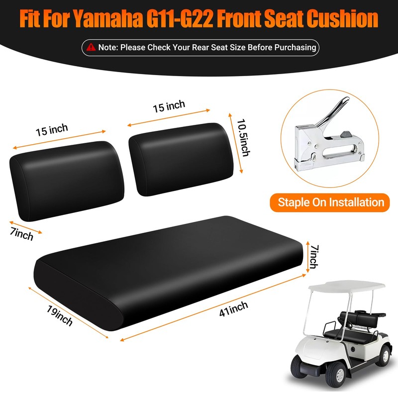 ZWPARTS Golf Cart Front Seat Covers Staple On Replacement for
