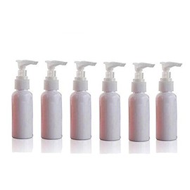 50ML(1.7 OZ) Multicolor Plastic with White Pumps Lotion/Soap Dispenser Bottle Small Refillable Travel Bottles Pump Bottle Pack of 6 (White)