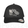 Flexfit Deer USA American Flag Fitted Flex Fit Hat Round