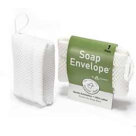 Soap Envelope 100% Recycled & Made in North America - Soap Saver Pouch for bar soap, Loofah Bath Scrubber for Bar Soap + Gentle Exfoliator, mesh soap Bag, soap Pouch