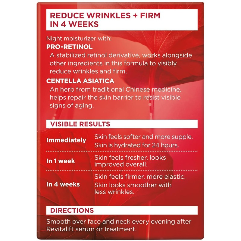 L'Oreal Paris RevitaLift Anti-Wrinkle Firming Night Cream, 1.7 Ounces Single