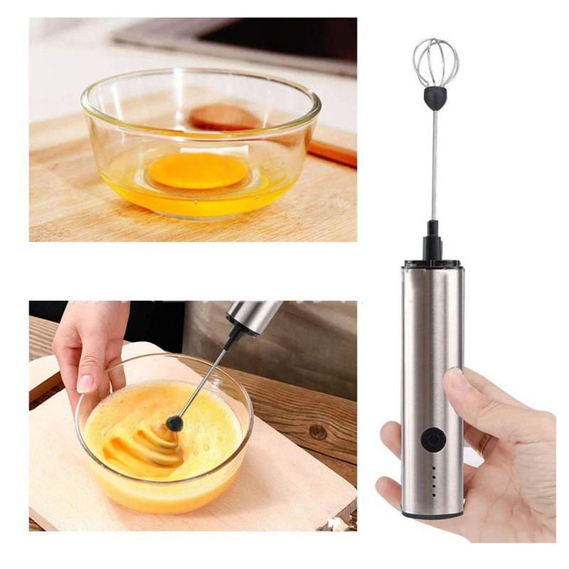 Mini Electric Stirrer Multifunction USB Rechargeable 3 Speeds Adjustable Cordless