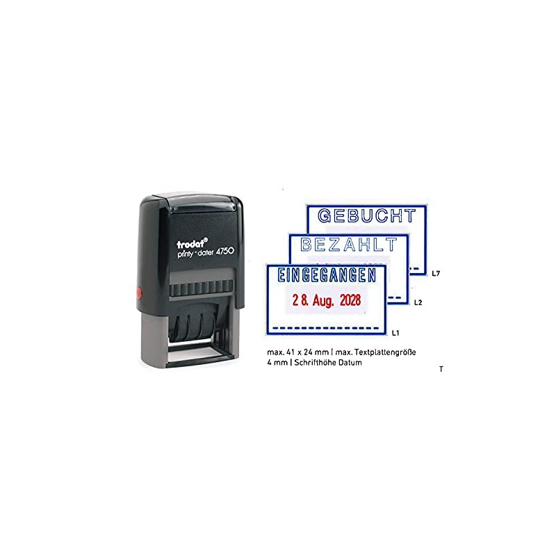 Stamp Trodat Printy Storage Stamp, Date Stamp 4750L Received Paid