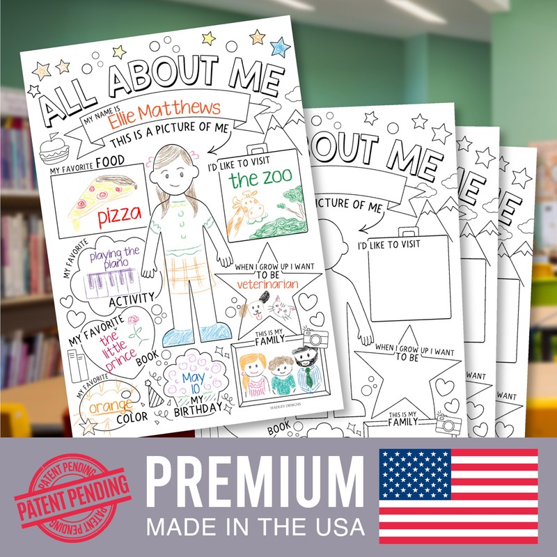 All About Me Posters for Elementary, Preschool & Kindergarten -