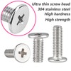 Ctyjia 20 PCS Thin Flat Head Screws, 304 Stainless Steel