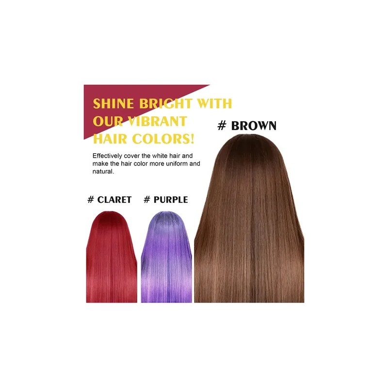 Champú Teñir Cabello Negro Eeloe Rojo Vino