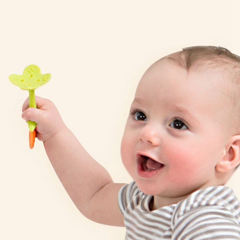 Baby Teething Toys Soothe Gums Silicone Fruit Shape Bright Color