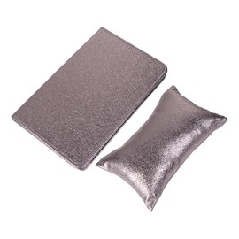 Baluue 2pcs Pu Leather Foldable Hand Rest Pad Cushion for Nail Salon Comfortable Arm Support Mat for Manicure Washable and Durable Silver