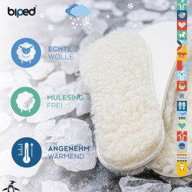 Biped 2 Pairs Set Children's Lambswool Soles Extra Thick Z1021(EU 30–31)